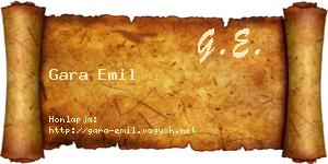 Gara Emil névjegykártya